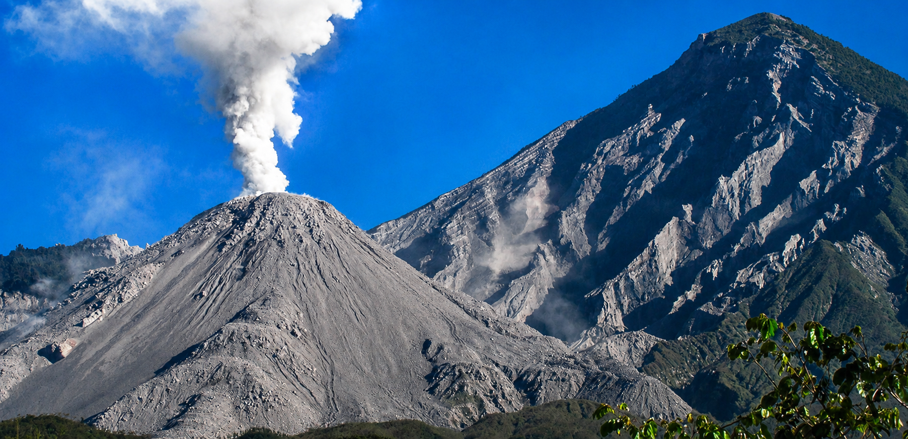 Fuego volcano erupting viewed from Antigua Guatemala August 2026